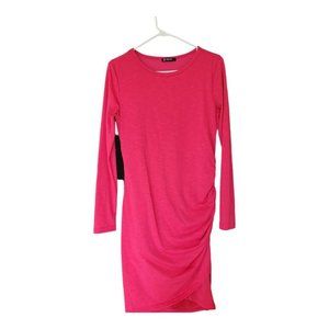 BTFBM Women Ruched Bodycon Long Sleeve Wrap Front Size Medium